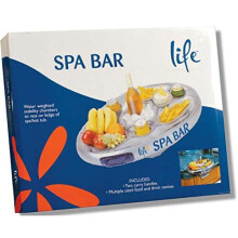 Life Spa Bar Inflatable Hot Tub Tray — Floats or Attaches to Poolside for Drinks & Snacks, 28-inch Diameter
