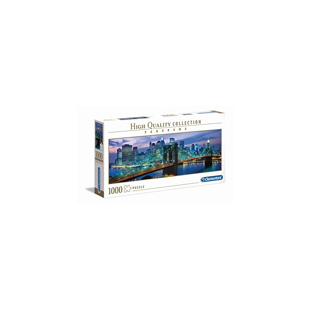 Clementoni - 39434 - Collection Panorama Puzzle For Adults And Children - New York Brooklyn Bridge - 1000 Pieces
