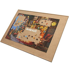Plateau de Puzzle en Bois Lavievert Portable, Range-Puzzle, Surface Antidérapante, jusqu'à 1500 Pièces - Kaki