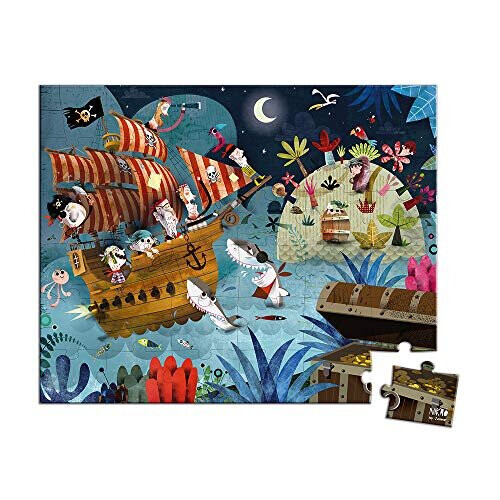 Janod Puzzle per bambini - JANOD - Caccia al tesoro - 36 pezzi - Valigetta illustrata 2