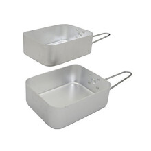 Set of 2 Folding Mess Tins, Camping Cookware Pans
