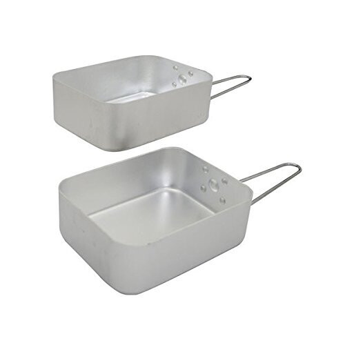 Highlander Set of 2 Folding Mess Tins, Camping Cookware Pans
