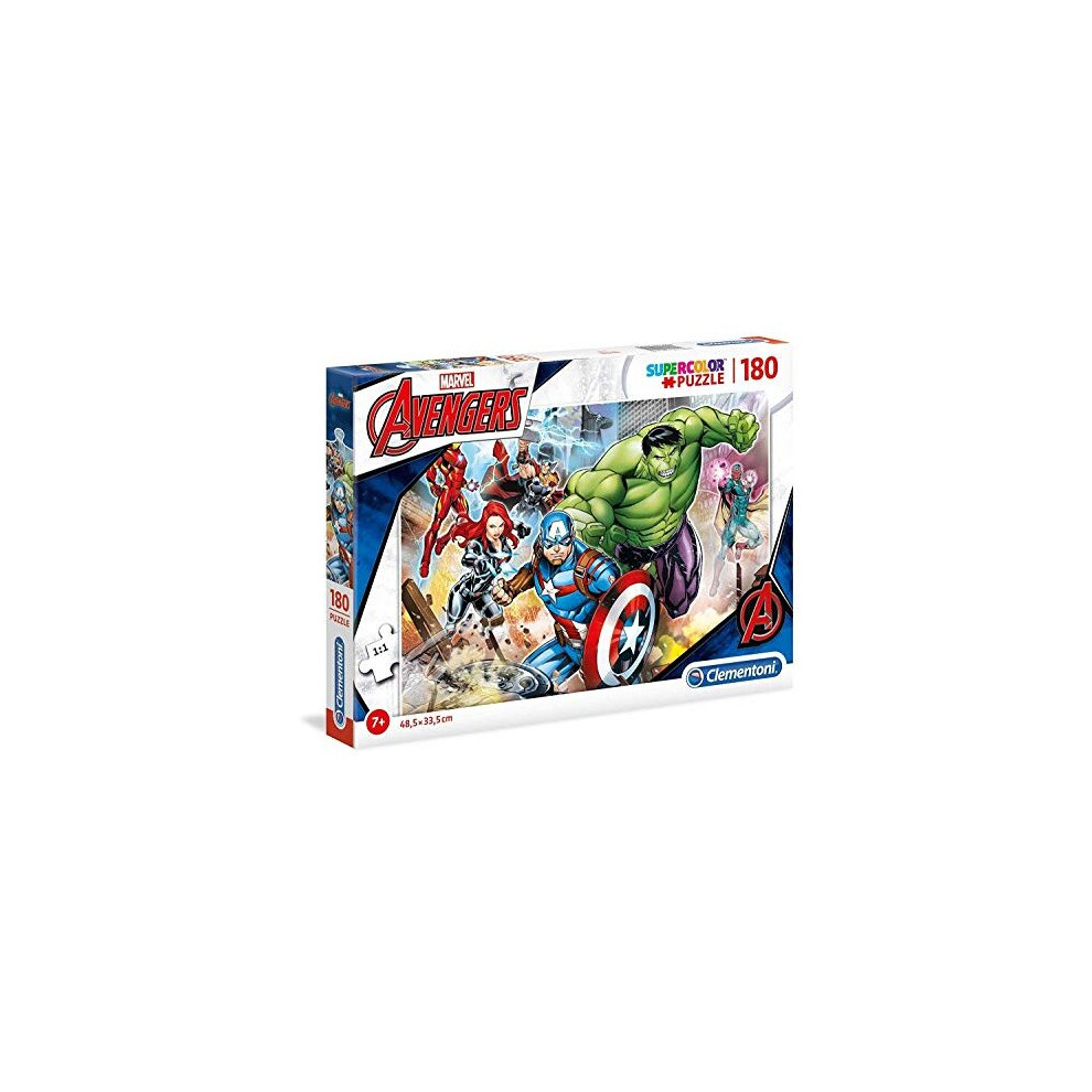 Clementoni - 29295 - Supercolor Puzzle for Children - Marvel The Avengers-180 Pieces