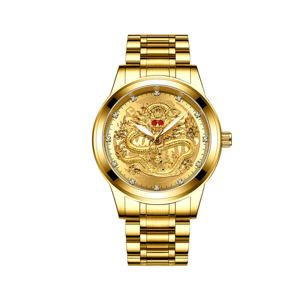 Men Watch Business Dragon Watch Men Clock Ruby Diamond Dial Luminous Wristwatch Men's Watch Relogio Masculino Multicoloured