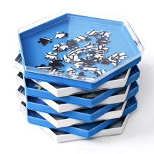 Becko US Στοίβα Πάζλ Tray για Πάζλ έως 1500 Τεμάχια, 8 Εξαγωνικά Tray σε Λευκό & Μπλε