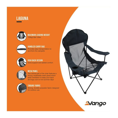 Vango Vango Laguna Camping Chair, Granite Grey 1