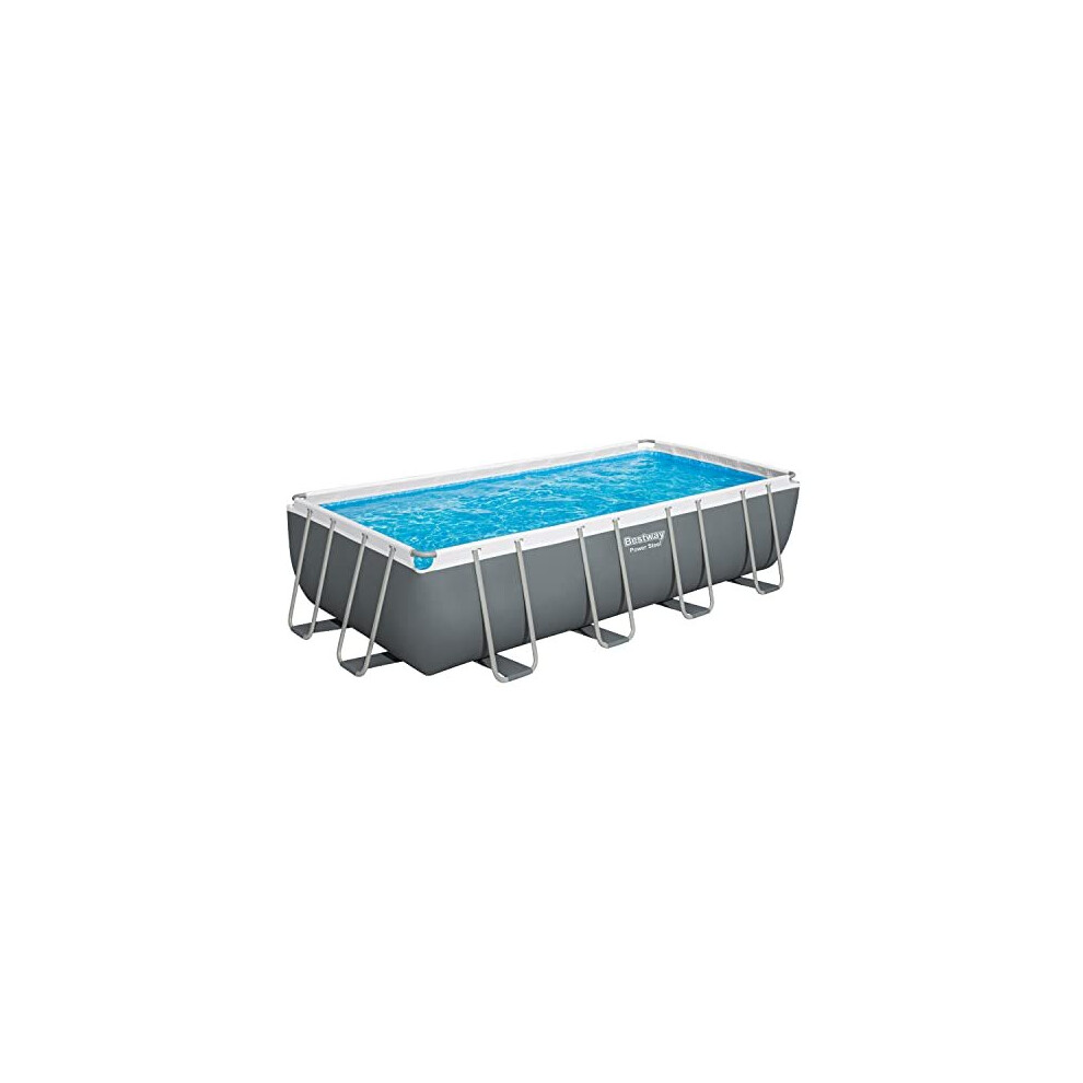 Bestway Power Steel Swimming Pool Complete Set | Above Ground Rectangle Paddling Pool, 18' x 9?