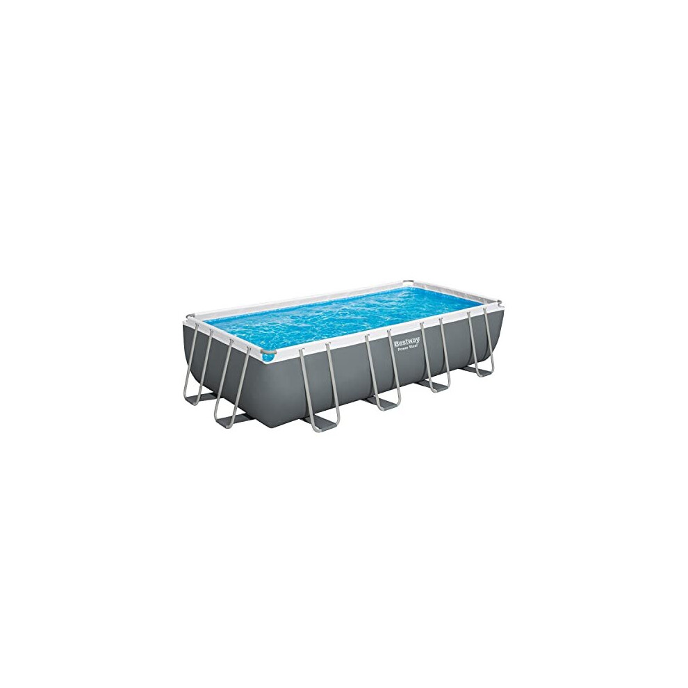 Bestway Power Steel Swimming Pool Complete Set | Above Ground Rectangle Paddling Pool, 18' x 9?