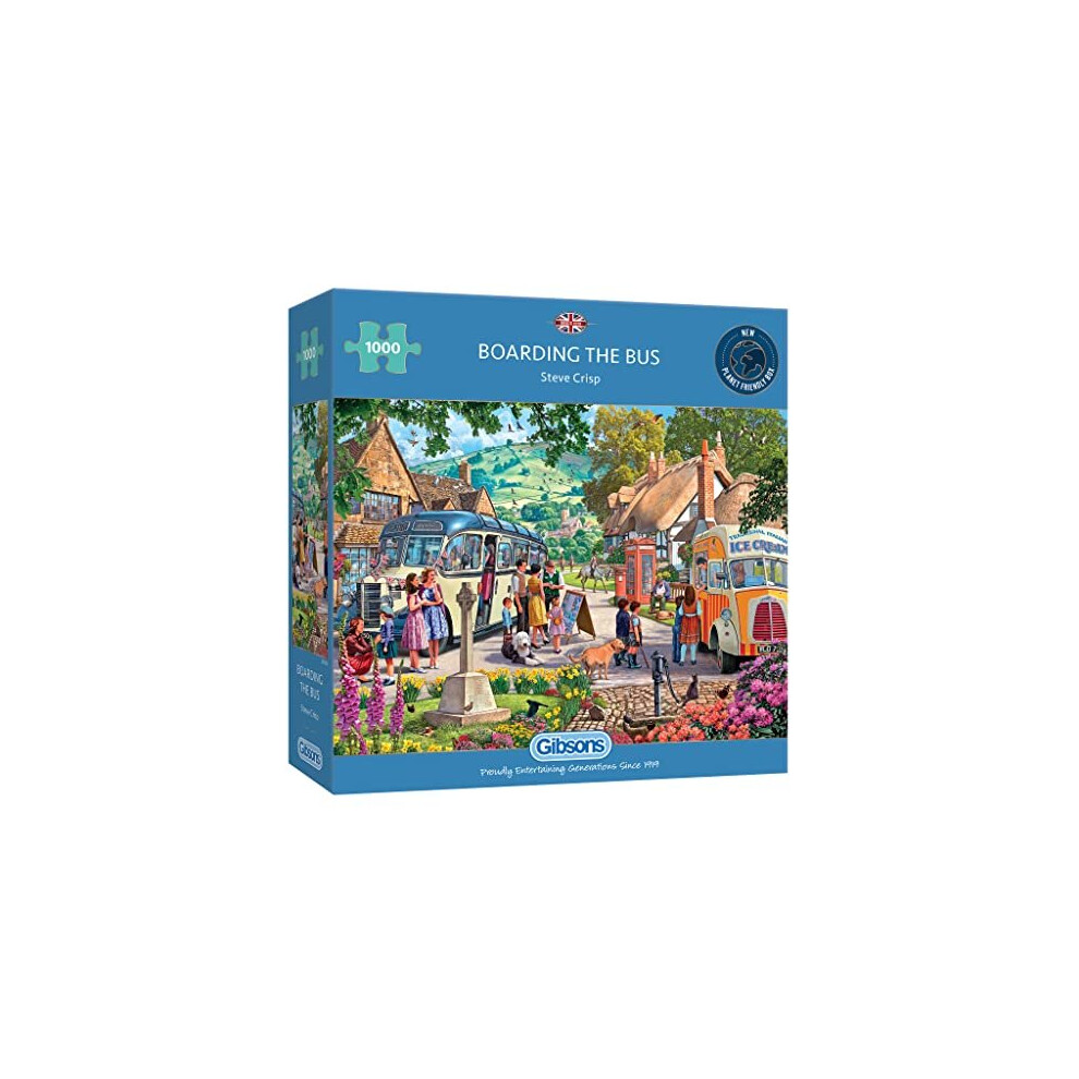 Photos - Jigsaw Puzzle / Mosaic Boarding the Bus 1000 Piece Jigsaw Puzzle | Nostalgia Jigsaw Puzzle | Sustainable Puzzle for Adults | Premium 100 Recycled B
