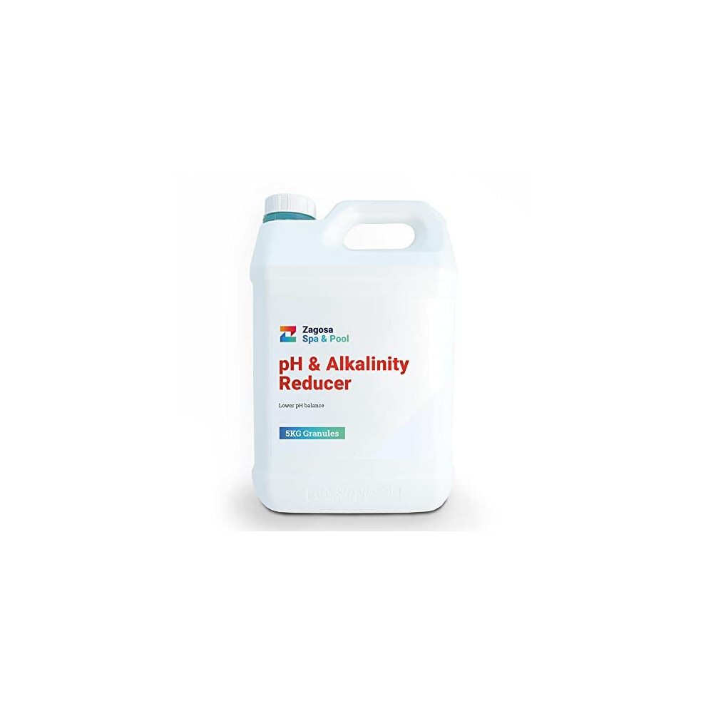 5kg pH Minus & Alkalinity Reducer for Hot Tub Spa & Swimming Pools, Zagosa pH Minus Decreases your water pH Levels.