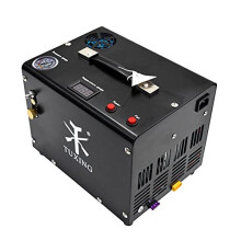 TUXING Pcp Air Compressor,4500Psi 30Mpa,Oil/Water-Free,Built-in Transformer/Drain System,Powered by Car 12V DC or Home 220V AC with Adapter