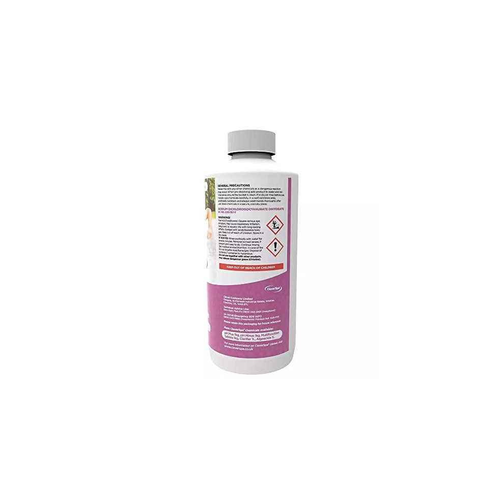 CleverSpa Universal Stabilized Hot Tub Chlorine Granule Pool and Spa Rapidly Dissolving Chemicals for Safe and Sanitizing Water, 1KG