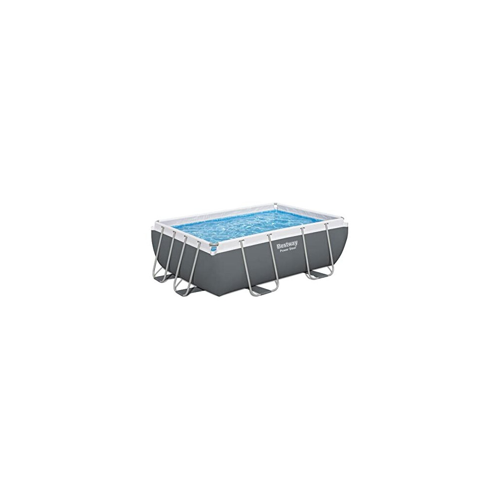 Bestway Power Steel Rectangular Swimming Pool, 3662 Litres, Grey, 2.82 x 1.96 x 84 cm