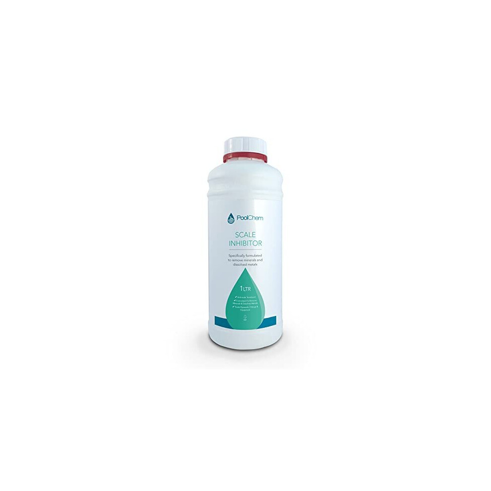 PoolChem 1ltr Spa Scale Inhibitor Hot Tub Effective Anti Scale Remover, Spa DeScaler, Limescale Prevention No Scale Prevent and Remove Scale & Stain
