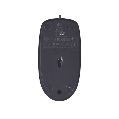 Logitech Mouse LOGITECH M100R Black Wired USB 1000 3 Classic Windows 1