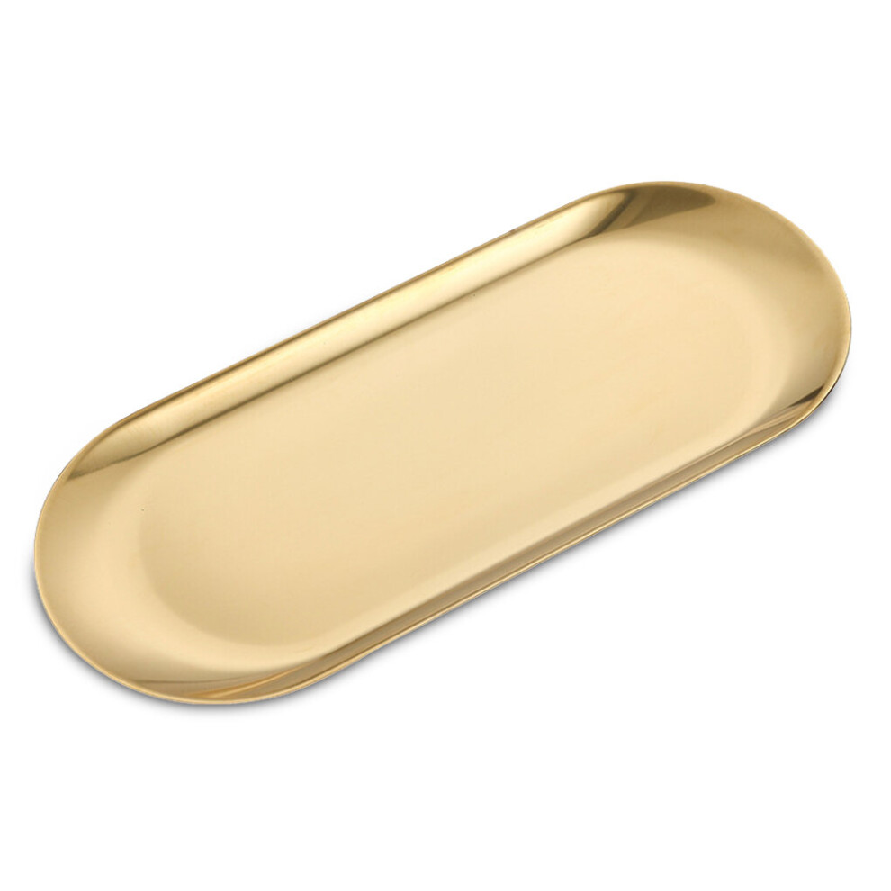 (a-goldL) Cake Dining Plate Snack Western Steak Bread Dessert Tray Kitchen Stainless Steel Dish Ring Necklace for Restaurant-image-OPC-PBTGPCY-NEW