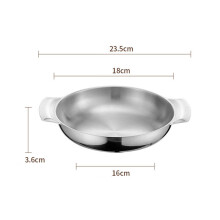(a-18cm Silver) Flat Bottom Stainless Steel Paella Frying Pans With Handles Non-Stick Saucepan Cooking Pot Kitchenware Cookware Kitchen Utensils