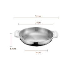 (a-16cm Silver) Flat Bottom Stainless Steel Paella Frying Pans With Handles Non-Stick Saucepan Cooking Pot Kitchenware Cookware Kitchen Utensils