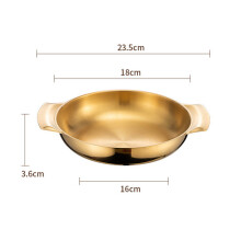 (a-18cm Golden) Flat Bottom Stainless Steel Paella Frying Pans With Handles Non-Stick Saucepan Cooking Pot Kitchenware Cookware Kitchen Utensils