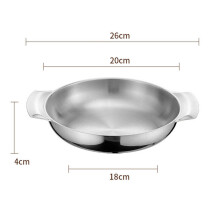 (a-20cm Silver) Flat Bottom Stainless Steel Paella Frying Pans With Handles Non-Stick Saucepan Cooking Pot Kitchenware Cookware Kitchen Utensils