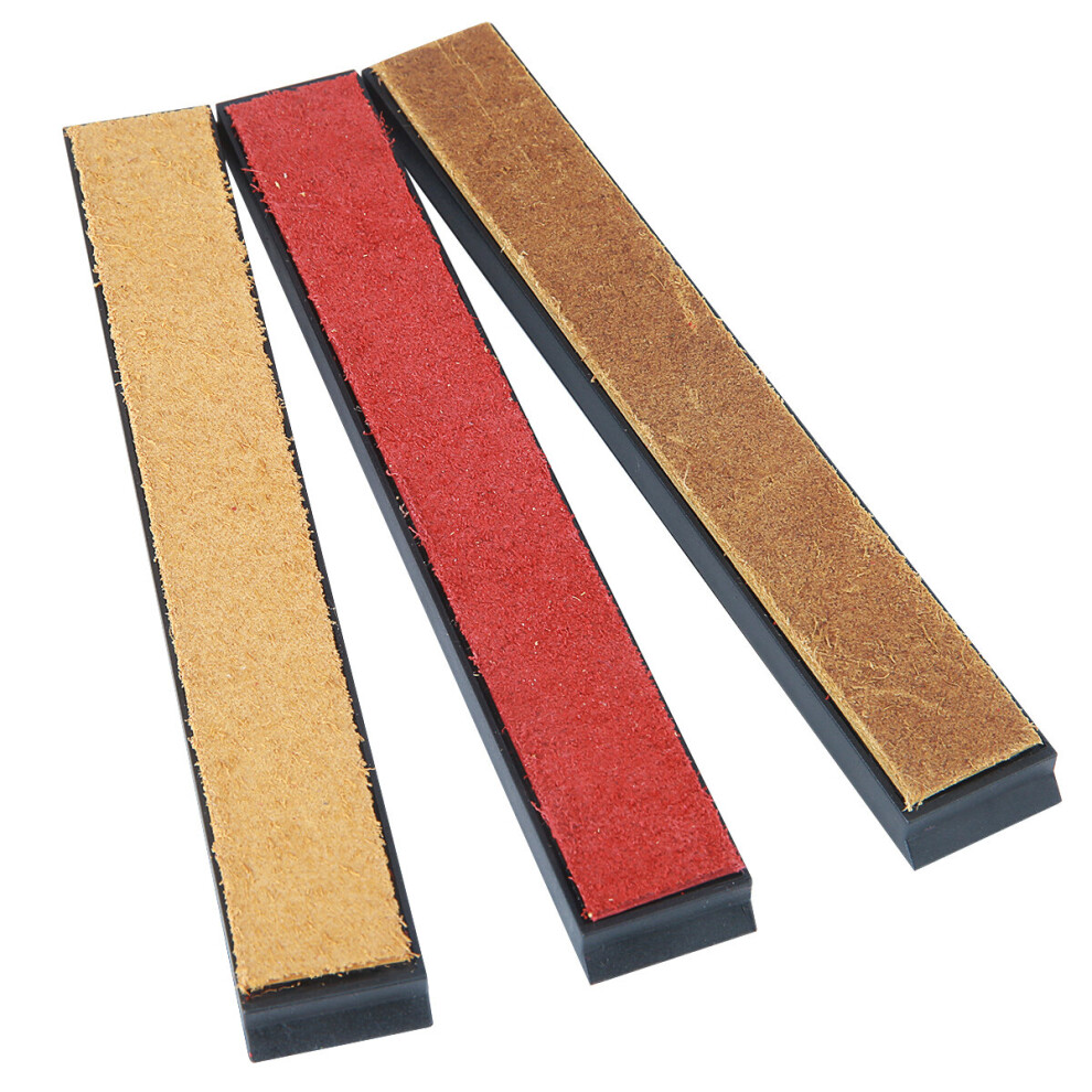 (A-Leather Strop 3Pcs) Valued Pack Knife Sharpener Sharpening Stone Bar Set For Apex / Ruixin Pro / Tsprof/ Hapstone/ Sy Tools 4853843745104
