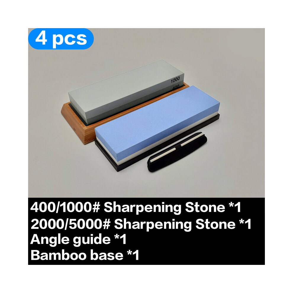 (A-4Pcs Set F Sharpening) Sharpening Stone Knife Sharpener Grit 240-8000|# Correction Whetstone Angle Guide Sharpeners Stone Grinding Knife Bamboo Bas 4853843659739