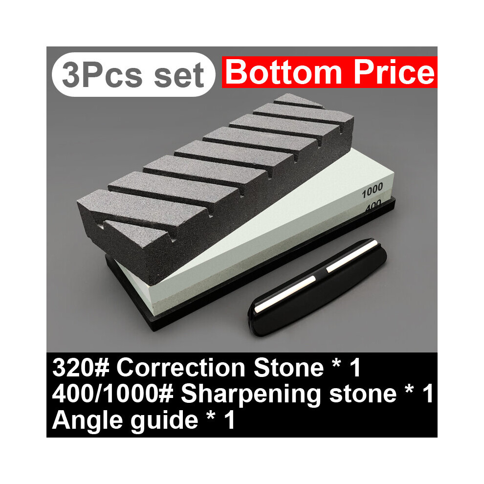 (A-3Pcs Set A Sharpening) Sharpening Stone Knife Sharpener Grit 240-8000|# Correction Whetstone Angle Guide Sharpeners Stone Grinding Knife Bamboo Bas 4853843659616