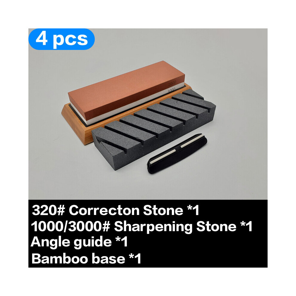(A-4Pcs Set B Sharpening) Sharpening Stone Knife Sharpener Grit 240-8000|# Correction Whetstone Angle Guide Sharpeners Stone Grinding Knife Bamboo Bas 4853843659692