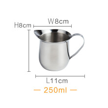(a-250ml) Coffee Milk Mugs Cup Pots Jug Handle Craft Coffee Garland Cup Latte Jug Thickened Stainless Steel