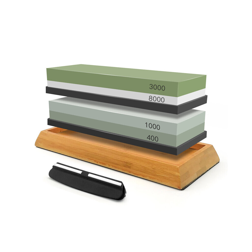 (A-4Pcs Set K Sharpening) Sharpening Stone Knife Sharpener Grit 240-8000|# Correction Whetstone Angle Guide Sharpeners Stone Grinding Knife Bamboo Bas 4853843659784