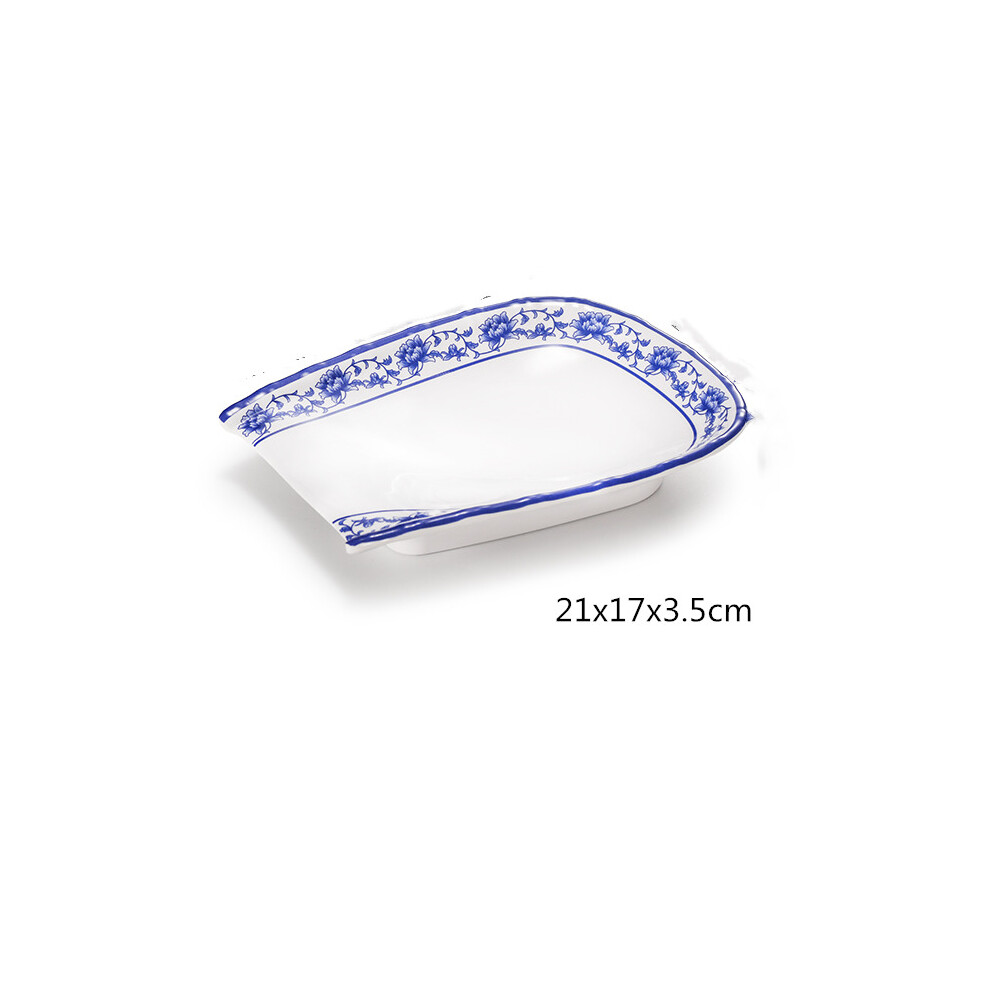 (a-21x17x3.5 6.5 Inches) 1pcs Round Breakfast Plate Home Fruit Tray Living Room Tea Cup Tray Dim Sum Plastic Tray Steak Dish Plate Round Steak-image-OPC-PBTGXPG-NEW