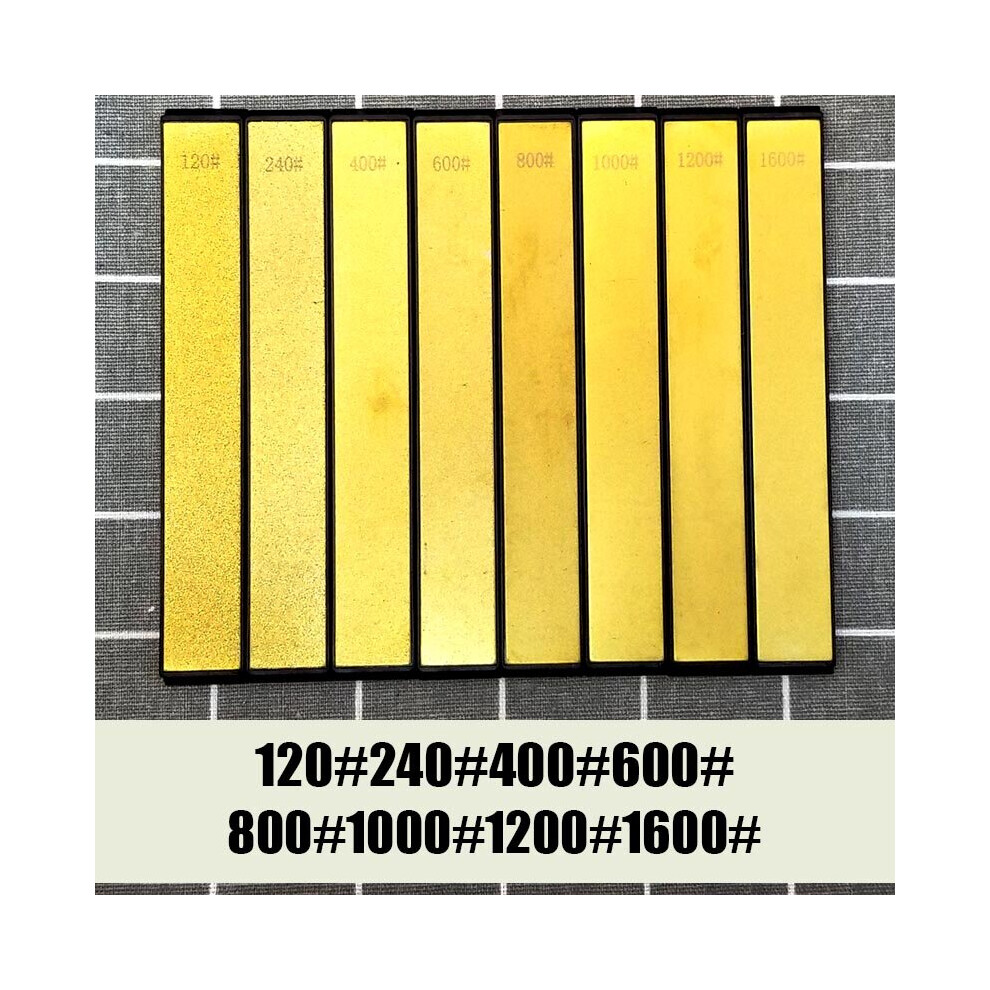 (A-8 Diamond Stones Whetstone) Diamond Sharpening Whetstone Set 120 3000 8000 10000 Grit Golden Stone Fine Grinding Polishing Knife Sharpener Professi 4853843668533