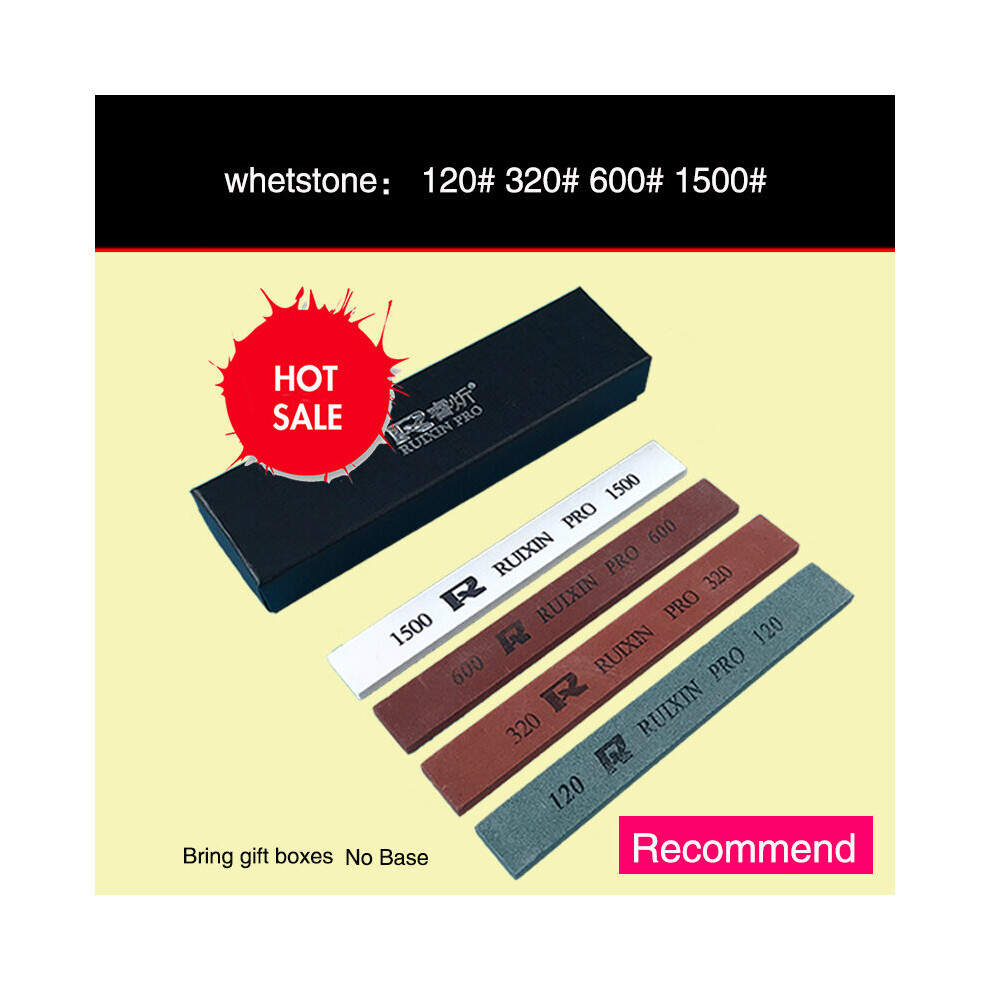 (A-No Base Heihe Choice) White Corundum Sharpening Stone Sets Ruixin Whetstone Kitchen Gadgets Knives Accessories Grit 120#320#600#1500# 4853843668403