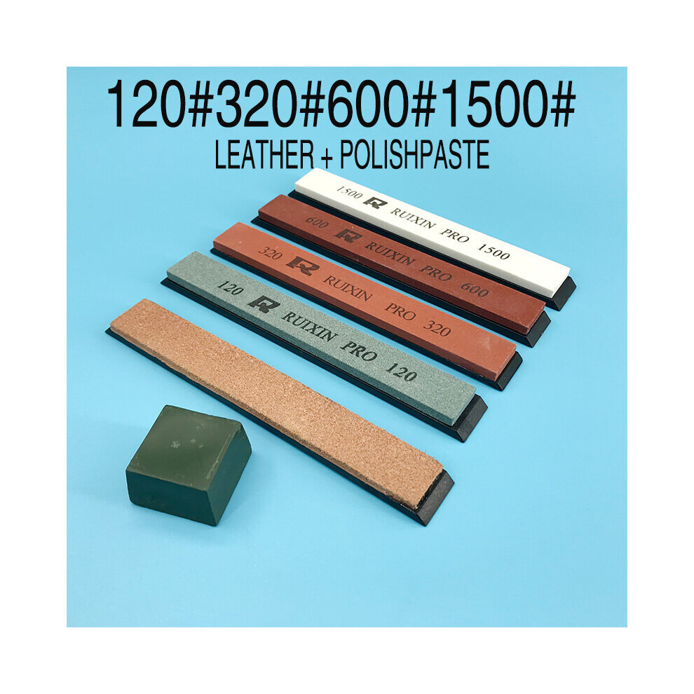 (A-6 Pcs Set Choice) White Corundum Sharpening Stone Sets Ruixin Whetstone Kitchen Gadgets Knives Accessories Grit 120#320#600#1500# 4853843668397
