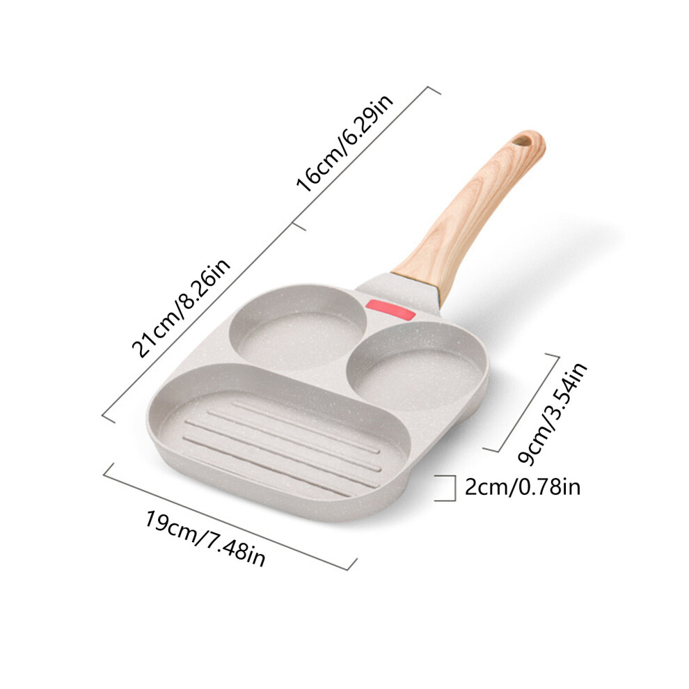 Frying Omelet Pan Non-stick Egg Steak Ham Pancake Breakfast Maker 2/4 Holes Wooden Handle Pan For Kitchen Breakfast Maker-image-OPC-PBTGZHT-NEW