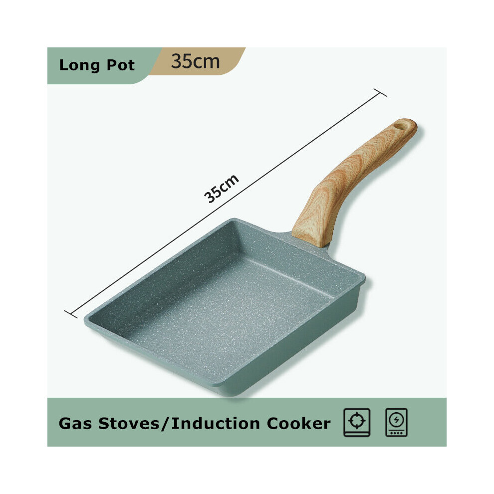 Tamagoyaki Frying Pan Saucepan Wooden Handle Black Non-Stick Omelette Pancake Pan Kitchen Gas Induction Cooker Cooking Pot-image-OPC-PBTH6BV-NEW