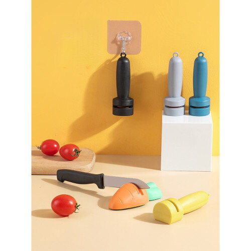 (a-Carrot style S) Creative Sharpening Stone Household Kitchen Knife Sharpening Stick Mini Cute Multifunctional Sharpening Tool Artifact sharpener 1