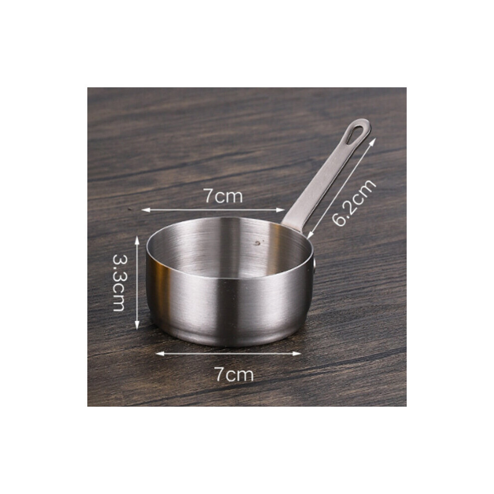 (a-Silver 100ML) 1pc Sauce Heating Pot Butter Pan Milk Pan Stainless Steel Soup Pot Milk Pan Seasoning Dish Gravy Boats Tableware With Handle