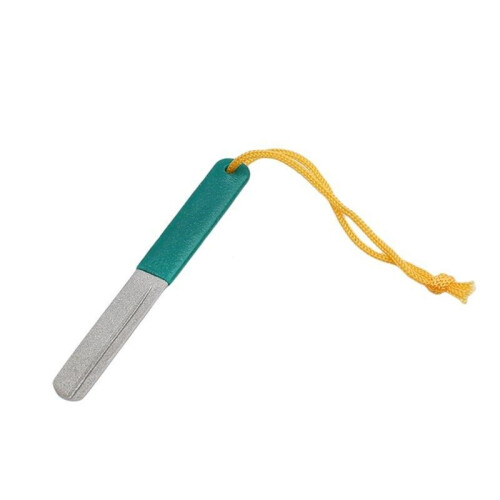(a-green) Fish Hook Knife Sharpener Outdoor Tool Stainless Steel Diamond Multi-Function Fish Hook File Portable Sharpener
