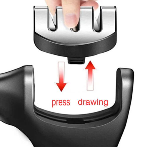 (a-4 IN 1 black B choice) 4 IN 1scissors knife sharpener 3 paragraphs knife sharpener Replaceable grinding head section knives accessories kitchen gadgets 2