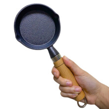 (a-wooden) Household Kitchen Cooking Tools Cookware 10cm Cast Iron Frying Pan Gas Induction Cooker Non-stick Mini Omelette Pan