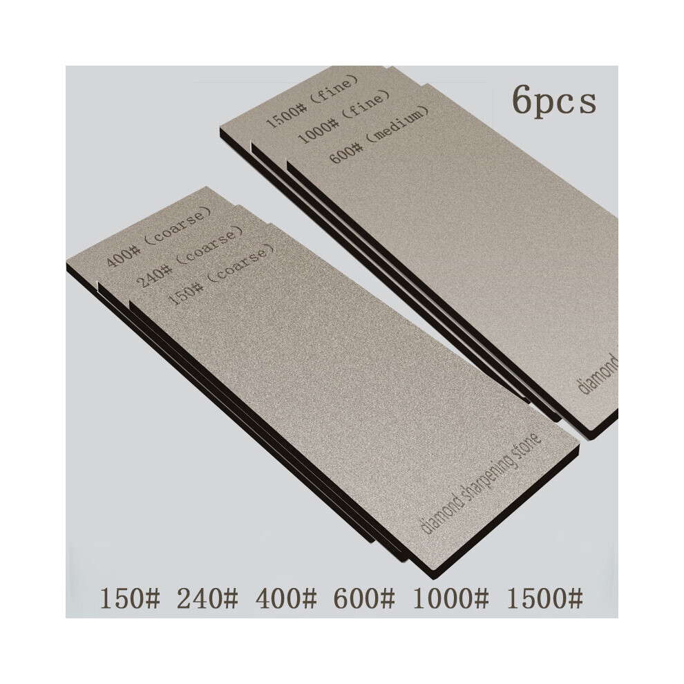 (A-6Pcs 150-1500 Grit) 17*7Cm Diamond Sharpening Stone Knife Sharper 1500 Grit Professional Whetstone Base Apex Edge Blade Sharp Grinder Polishing Too 4853843718344