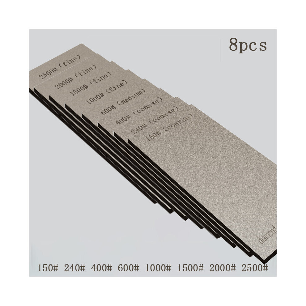 (A-8Pcs 150-2500 Grit) 17*7Cm Diamond Sharpening Stone Knife Sharper 1500 Grit Professional Whetstone Base Apex Edge Blade Sharp Grinder Polishing Too 4853843718375
