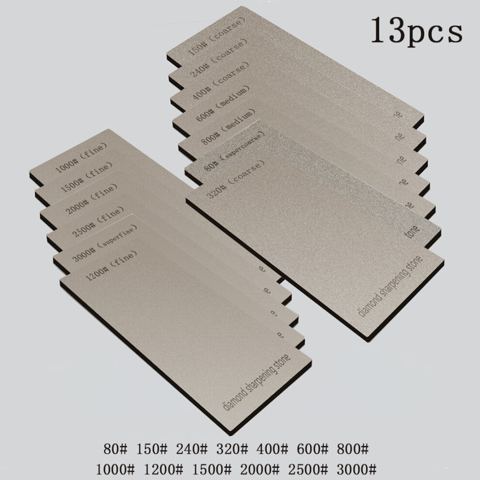 (A-13Pcs 80-3000 Grit) 17*7Cm Diamond Sharpening Stone Knife Sharper 1500 Grit Professional Whetstone Base Apex Edge Blade Sharp Grinder Polishing Too 4853843718276