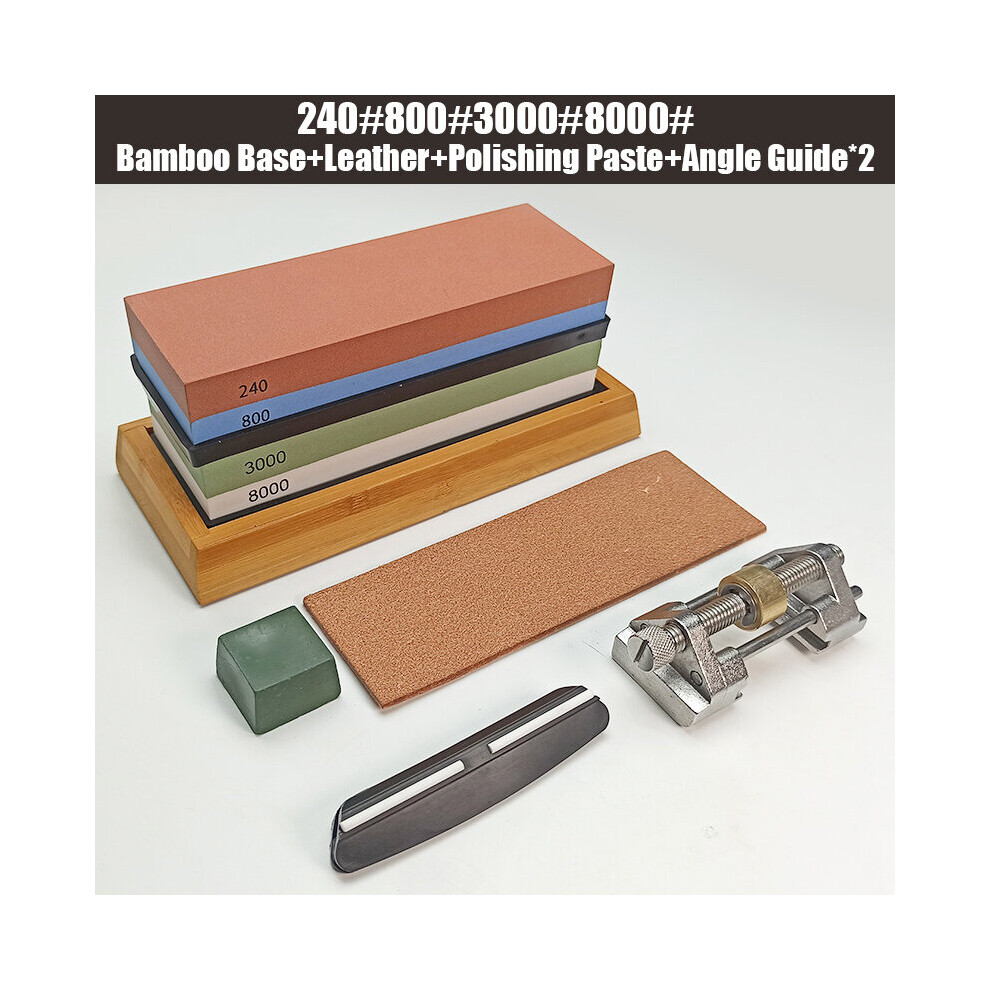 (A-Set A) Professional Knife Grinder Knife Sharpening Stone Grit White Corundum 1000/3000 2000/5000 Whetstone Sharpener Multi-Stage 4853843691173