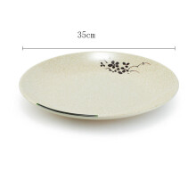 (a-D) 1pc Retro Healthy Plastic Plate Round Shape Dish Business Picnic Portable Home Restaurant Tableware Rice Salad Cake Steak Dishes