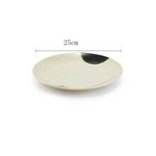 (a-L) 1pc Retro Healthy Plastic Plate Round Shape Dish Business Picnic Portable Home Restaurant Tableware Rice Salad Cake Steak Dishes