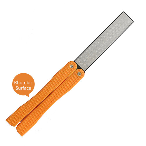 (a-style 2 orange XL) New Kitchen Double Sided Folded Pocket Sharpener Diamond Knife Sharpening Stone Kitchen Knife Tool