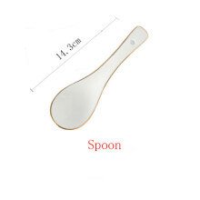 (a-A) Ceramic Gold Plated Edge Plate Tableware Set White Porcelain Dinner Plate Household Kitchen Rice Bowl Salad Dish Steak Tray