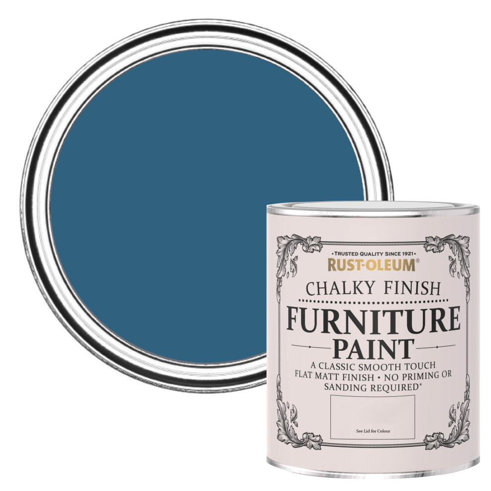 Rust-Oleum Chalky Paint 750Ml Shabby Chic Furniture Cobalt